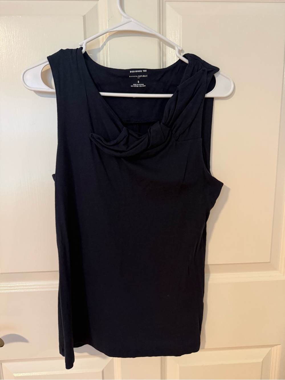 Banana Republic Navy Blue Sleeveless Twist-Detail Camisole / Tank